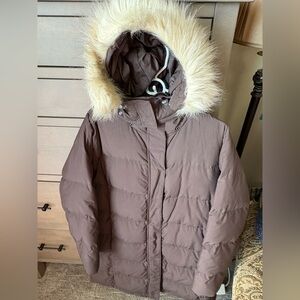 L.L. Bean Women's Brown Goose Down Puffer Long Jacket
